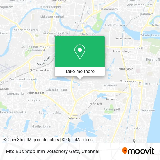 Mtc Bus Stop Iitm Velachery Gate map