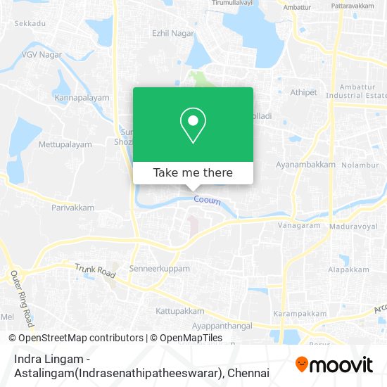Indra Lingam - Astalingam(Indrasenathipatheeswarar) map