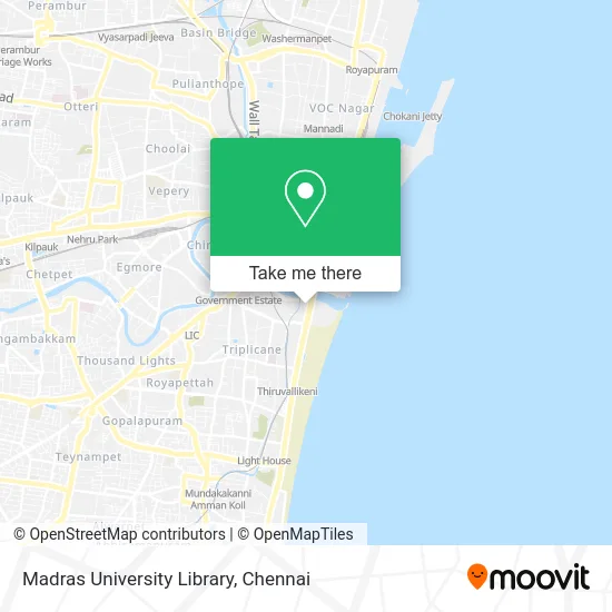 Madras University Library map