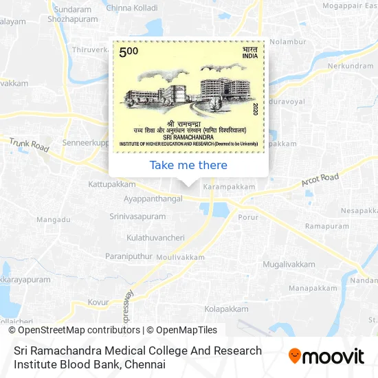 Sri Ramachandra Medical College And Research Institute Blood Bank map