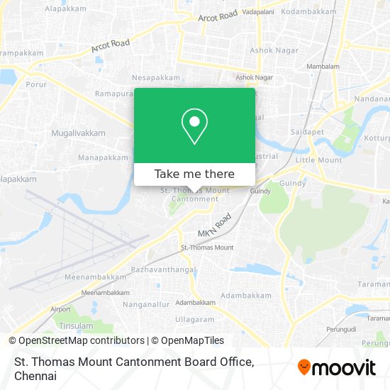St. Thomas Mount Cantonment Board Office map