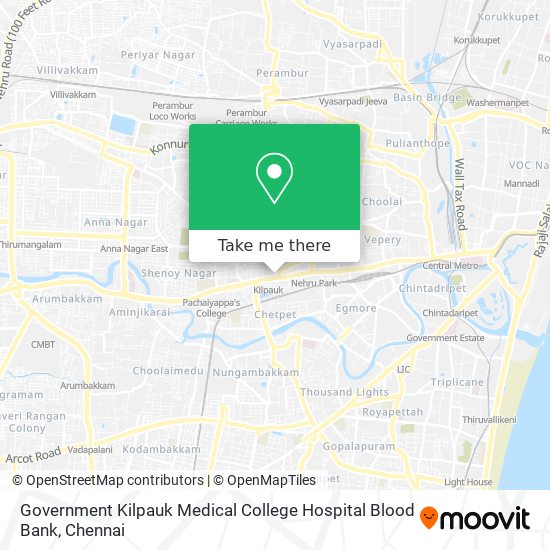 Government Kilpauk Medical College Hospital Blood Bank map