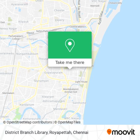 District Branch Library, Royapettah map