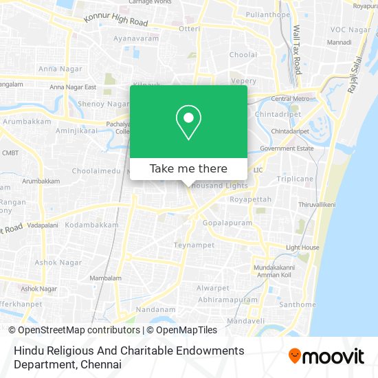 Hindu Religious And Charitable Endowments Department map