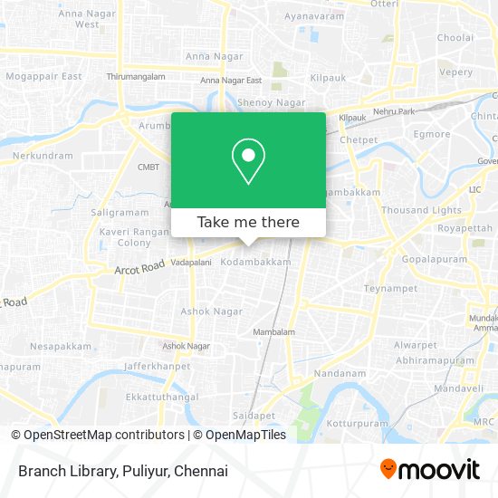 Branch Library, Puliyur map