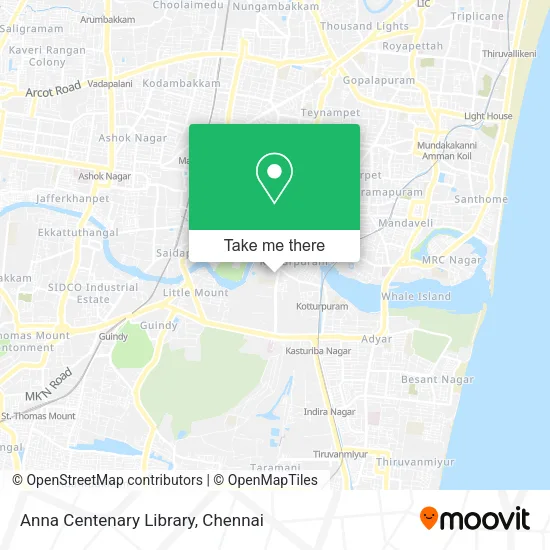 Anna Centenary Library map