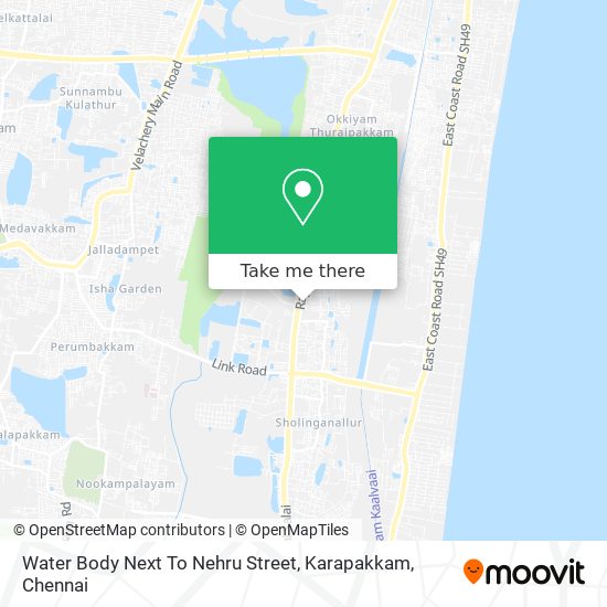 Water Body Next To Nehru Street, Karapakkam map