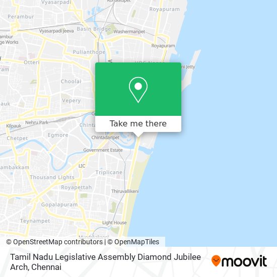 Tamil Nadu Legislative Assembly Diamond Jubilee Arch map
