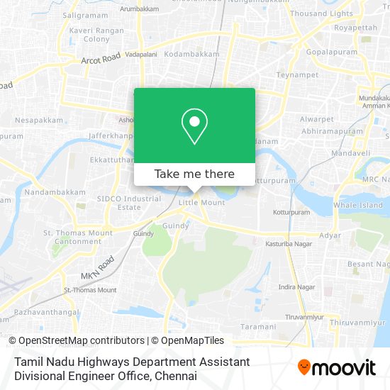 Tamil Nadu Highways Department Assistant Divisional Engineer Office map
