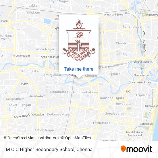M C C Higher Secondary School map