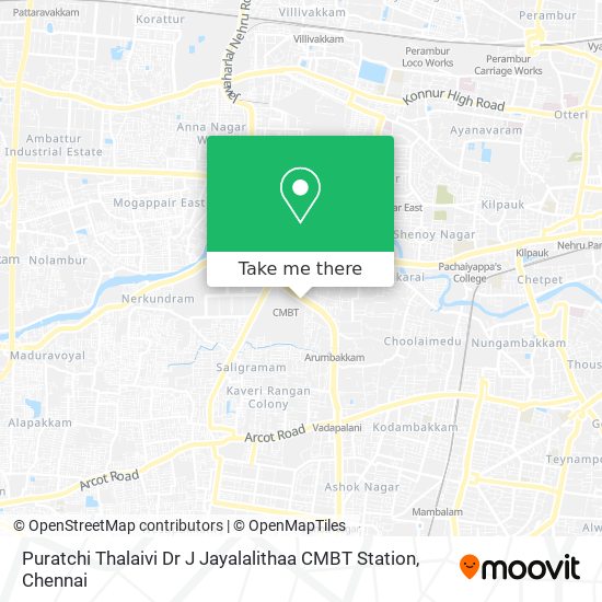 Puratchi Thalaivi Dr J Jayalalithaa CMBT Station map