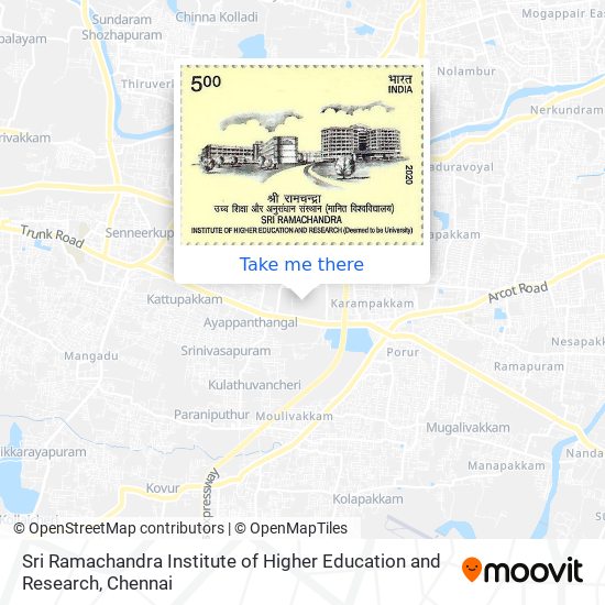 Sri Ramachandra Institute of Higher Education and Research map