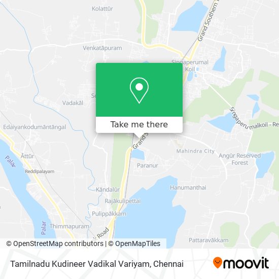Tamilnadu Kudineer Vadikal Variyam map
