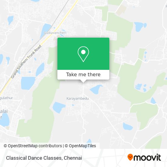 Classical Dance Classes map