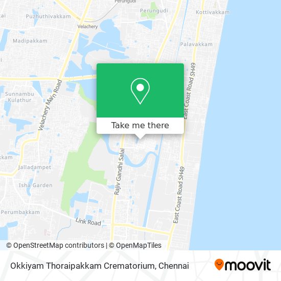 Okkiyam Thoraipakkam Crematorium map