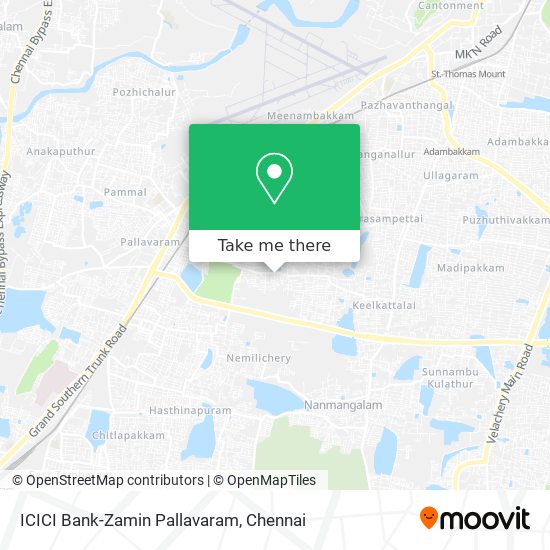 ICICI Bank-Zamin Pallavaram map
