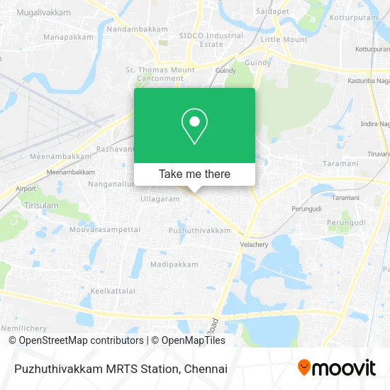 Puzhuthivakkam MRTS Station map