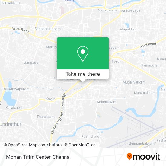 Mohan Tiffin Center map