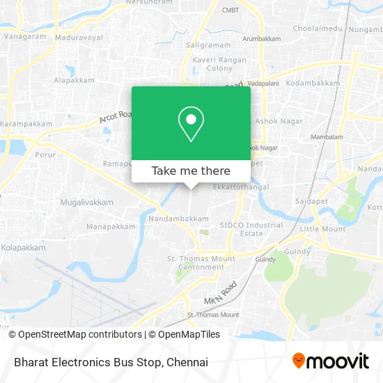 Bharat Electronics Bus Stop map