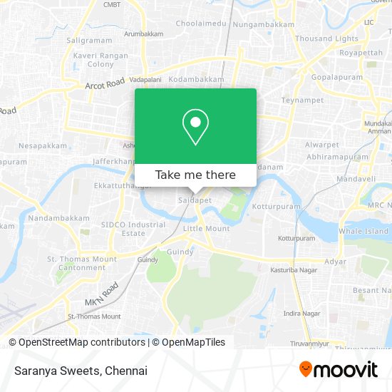 Saranya Sweets map