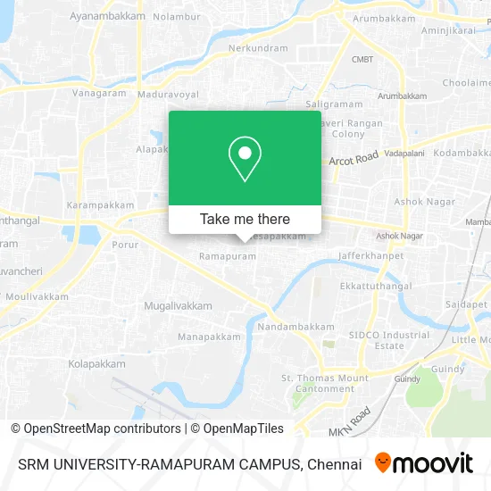 SRM UNIVERSITY-RAMAPURAM CAMPUS map