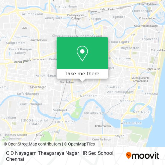 C D Nayagam Theagaraya Nagar HR Sec School map