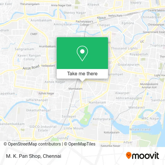 M. K. Pan Shop map
