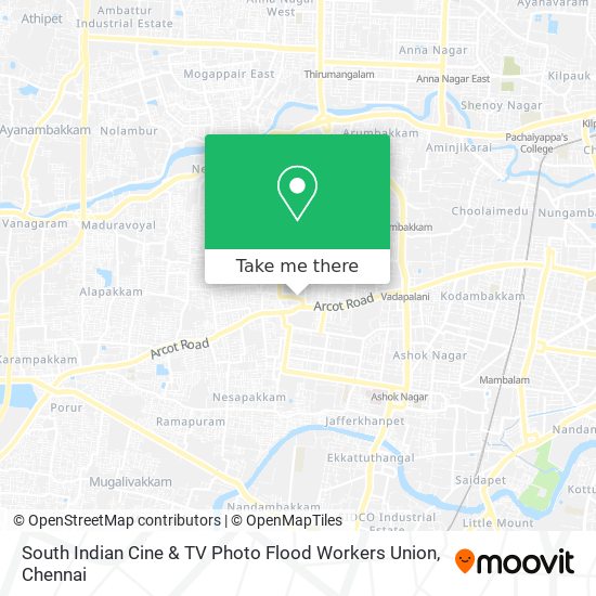 South Indian Cine & TV Photo Flood Workers Union map