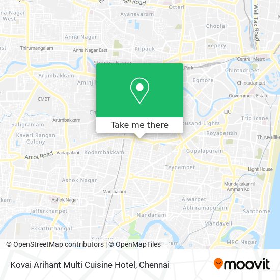 Kovai Arihant Multi Cuisine Hotel map