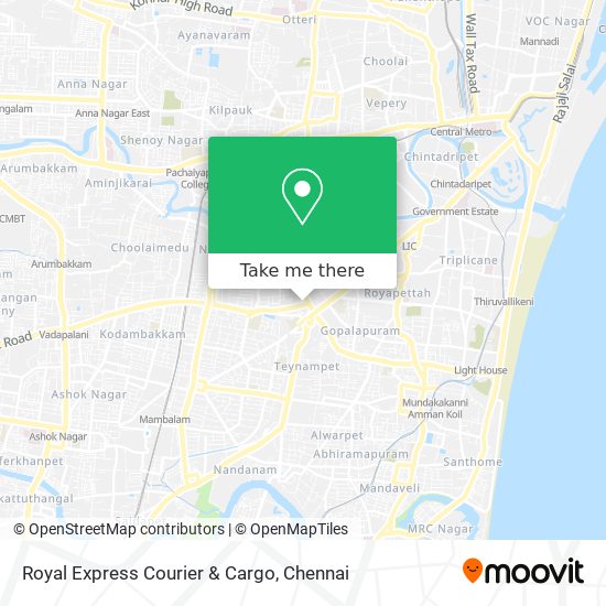 How to get to Royal Express Courier & Cargo in Egmore Nungabakkam by Bus,  Train or Metro?