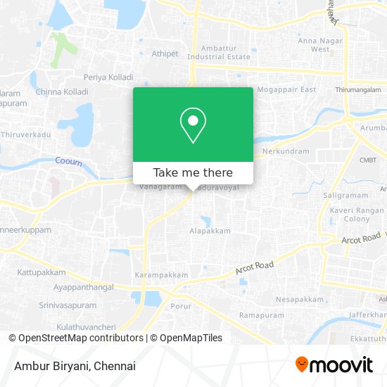 Ambur Biryani map