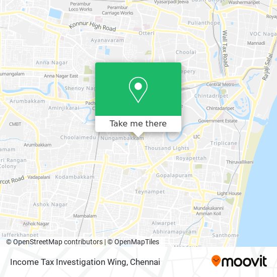 Income Tax Investigation Wing map
