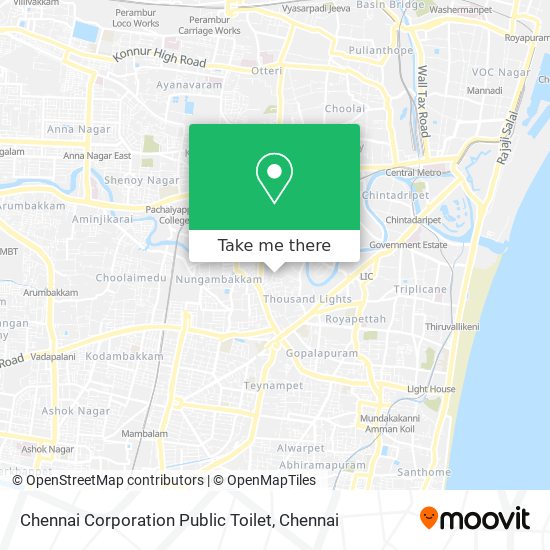 Chennai Corporation Public Toilet map