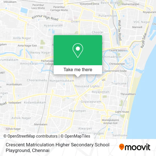 Crescent Matriculation Higher Secondary School Playground map