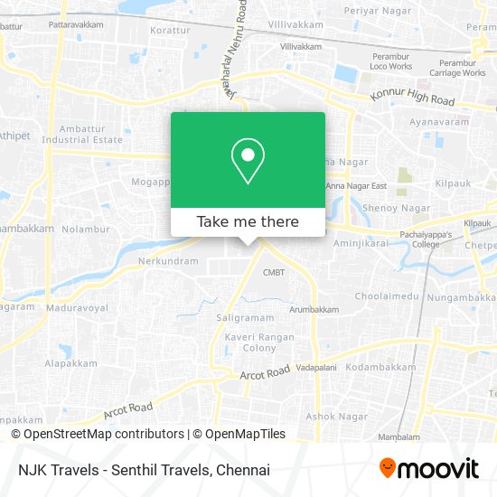 NJK Travels - Senthil Travels map