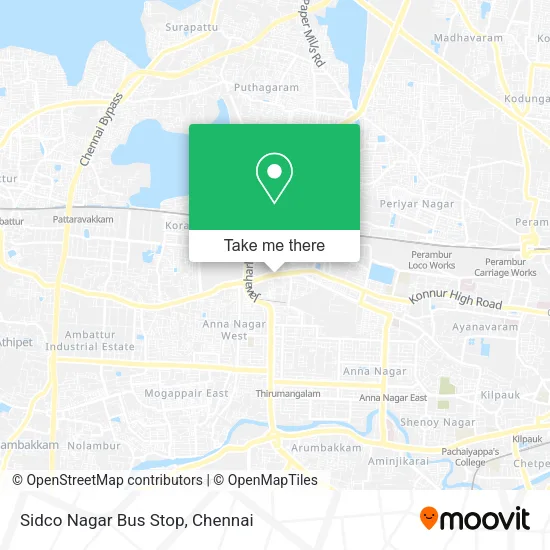 Sidco Nagar Bus Stop map