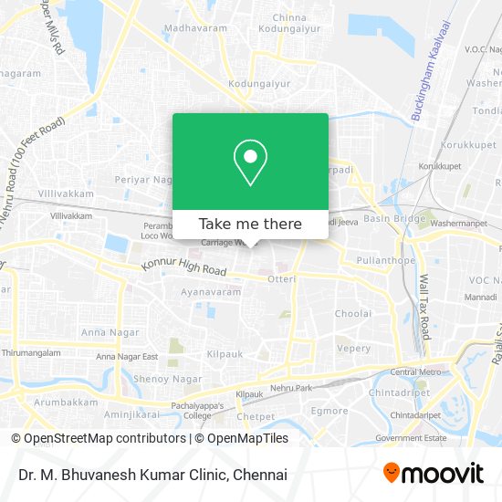Dr. M. Bhuvanesh Kumar Clinic map