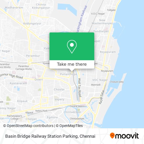 Basin Bridge Railway Station Parking map