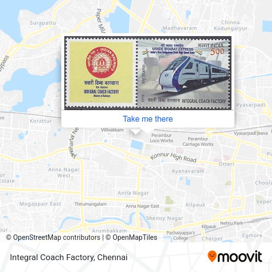 Integral Coach Factory map