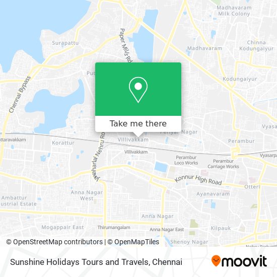 Sunshine Holidays Tours and Travels map