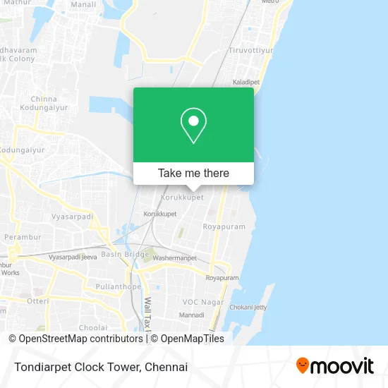 Tondiarpet Clock Tower map