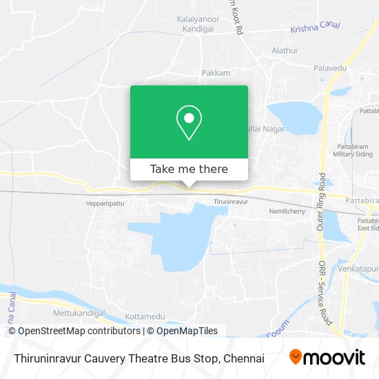 Thiruninravur Cauvery Theatre Bus Stop map