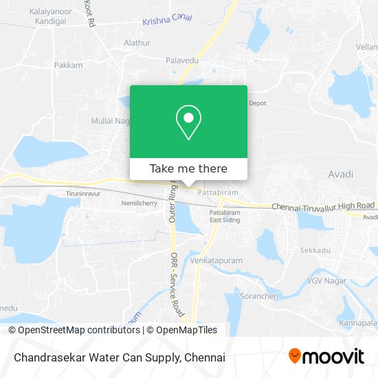 Chandrasekar Water Can Supply map