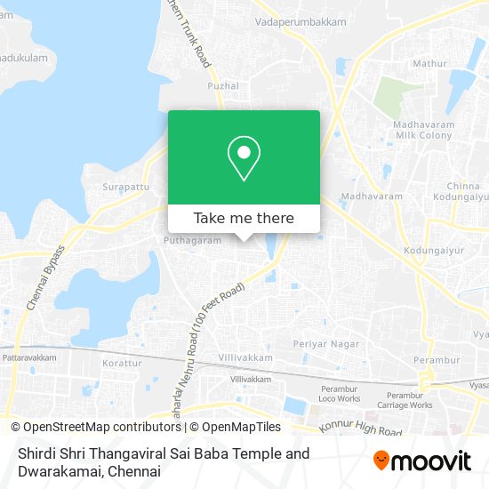 Shirdi Shri Thangaviral Sai Baba Temple and Dwarakamai map
