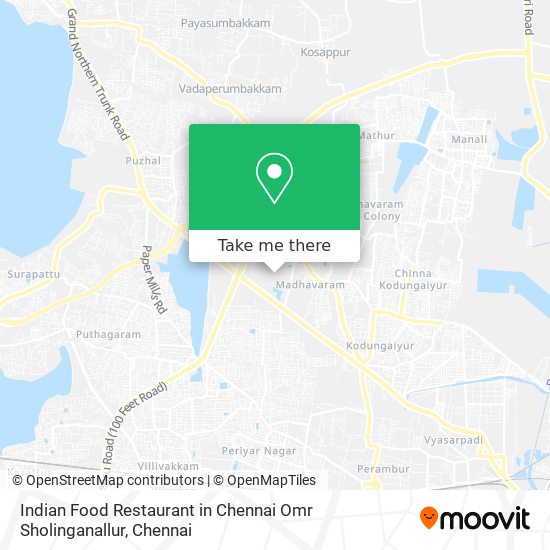 Indian Food Restaurant in Chennai Omr Sholinganallur map
