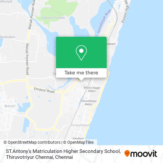ST.Antony's Matriculation Higher Secondary School, Thiruvotriyur Chennai map