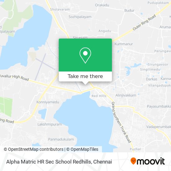 Alpha Matric HR Sec School Redhills map