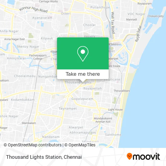 Thousand Lights Station map