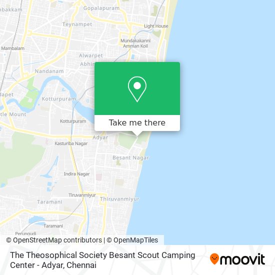 The Theosophical Society Besant Scout Camping Center - Adyar map