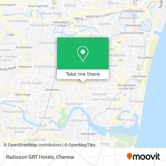 Radisson GRT Hotels map